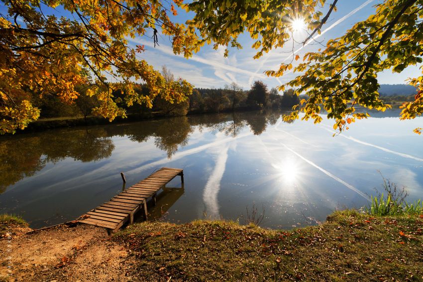 Podzimní ráno u rybníku Budkovan, Jedovnice