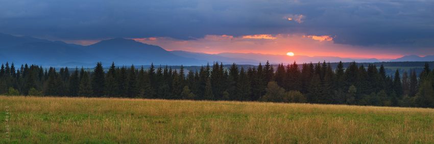 Západ slunce nad Nízkými Tatrami